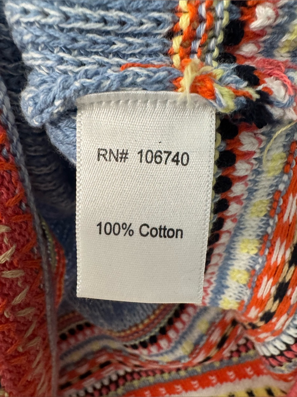 NorthStyle Fair Isle Border Hem Sweater Blue Multi 100% Cotton - Picture 6 of 9